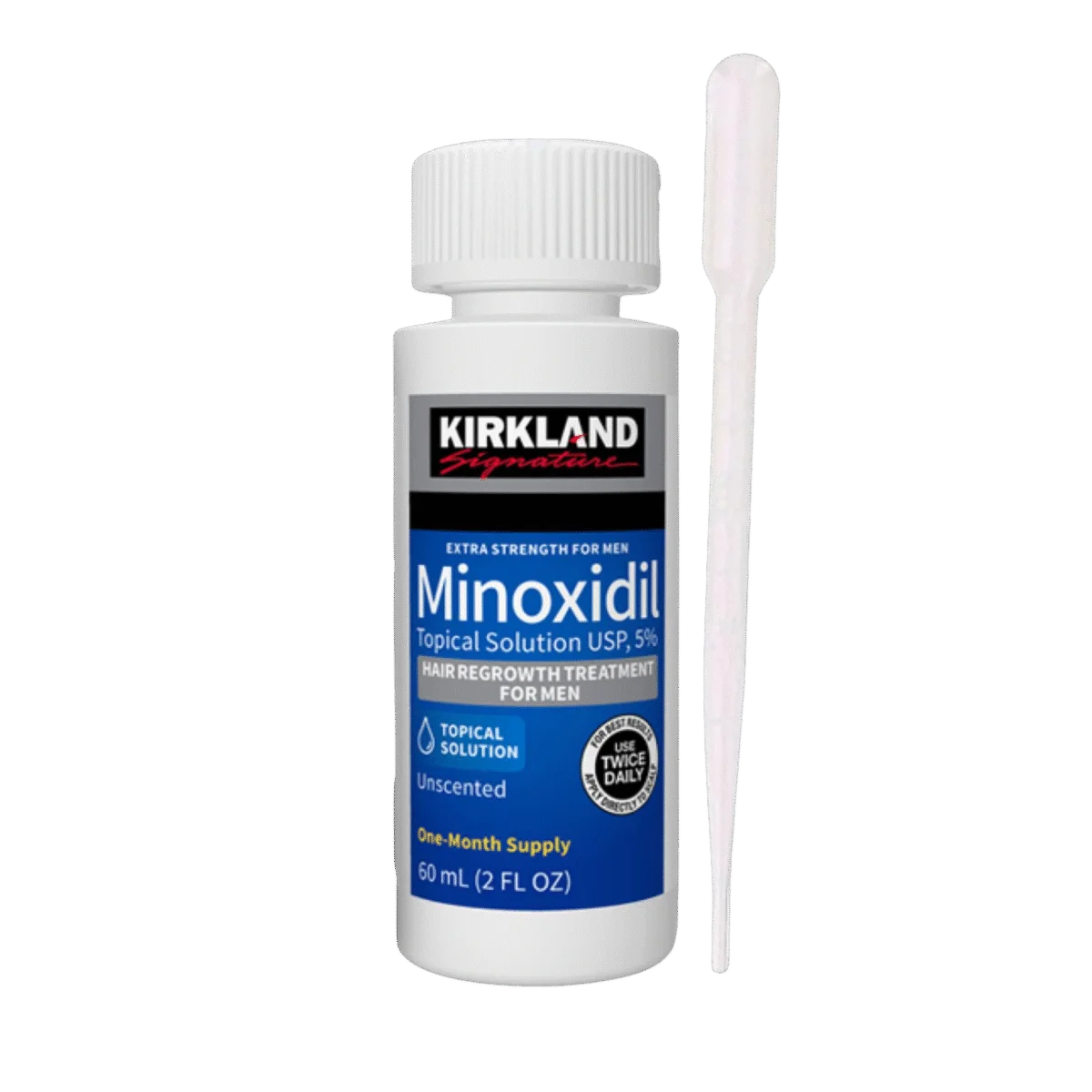 Kirkland Minoxidil 5% bottle with dropper